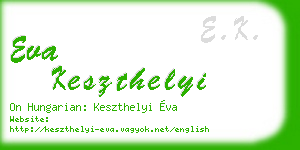 eva keszthelyi business card